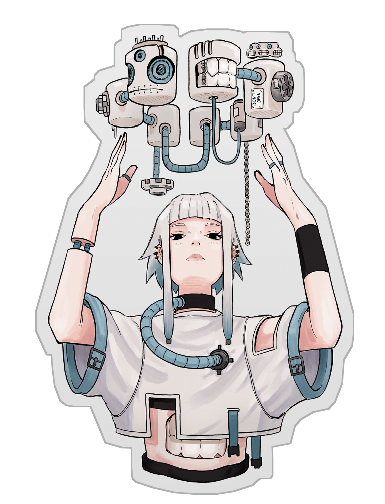 Bio Mecha Girl no.4 - Sticker