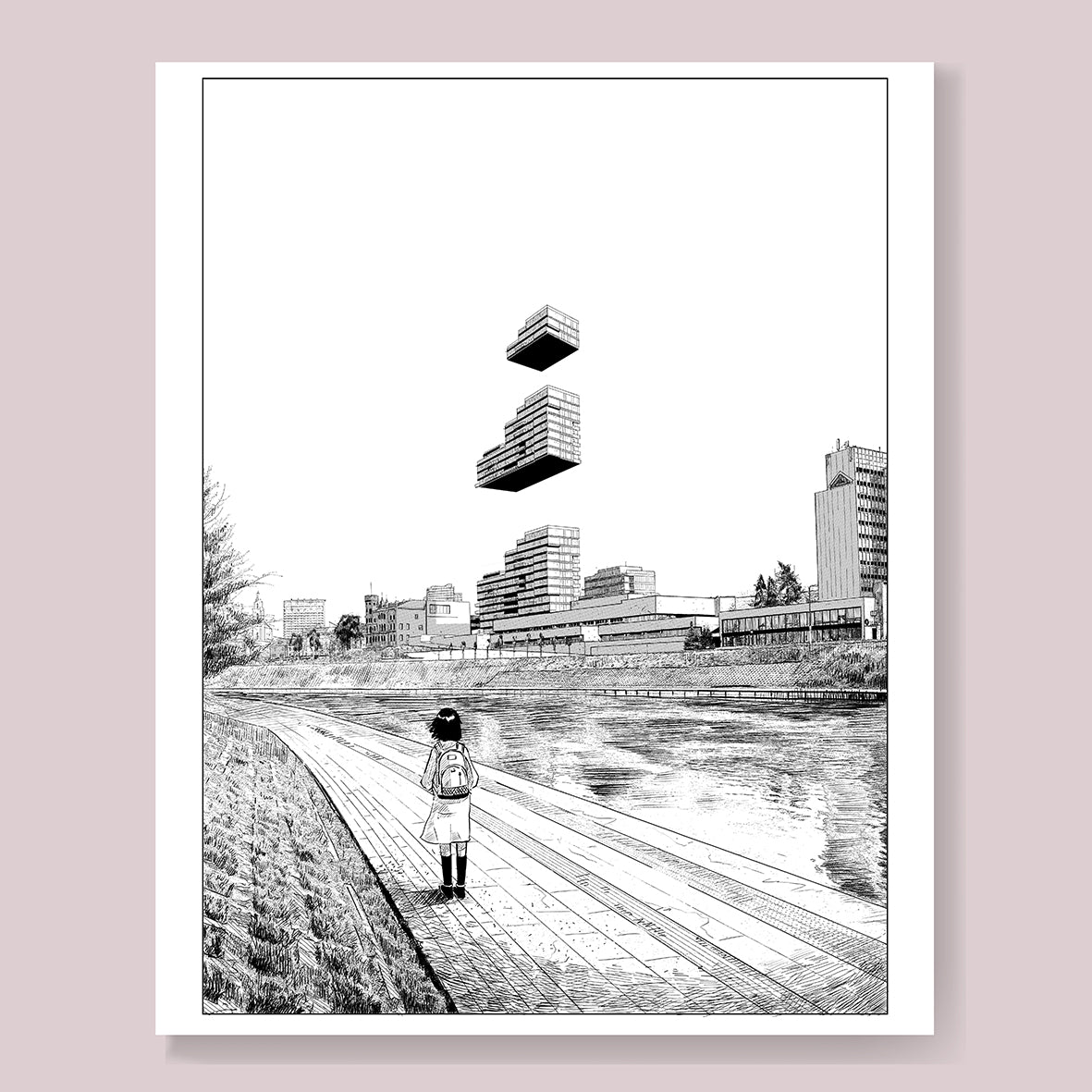 Girl On The Bank - Print