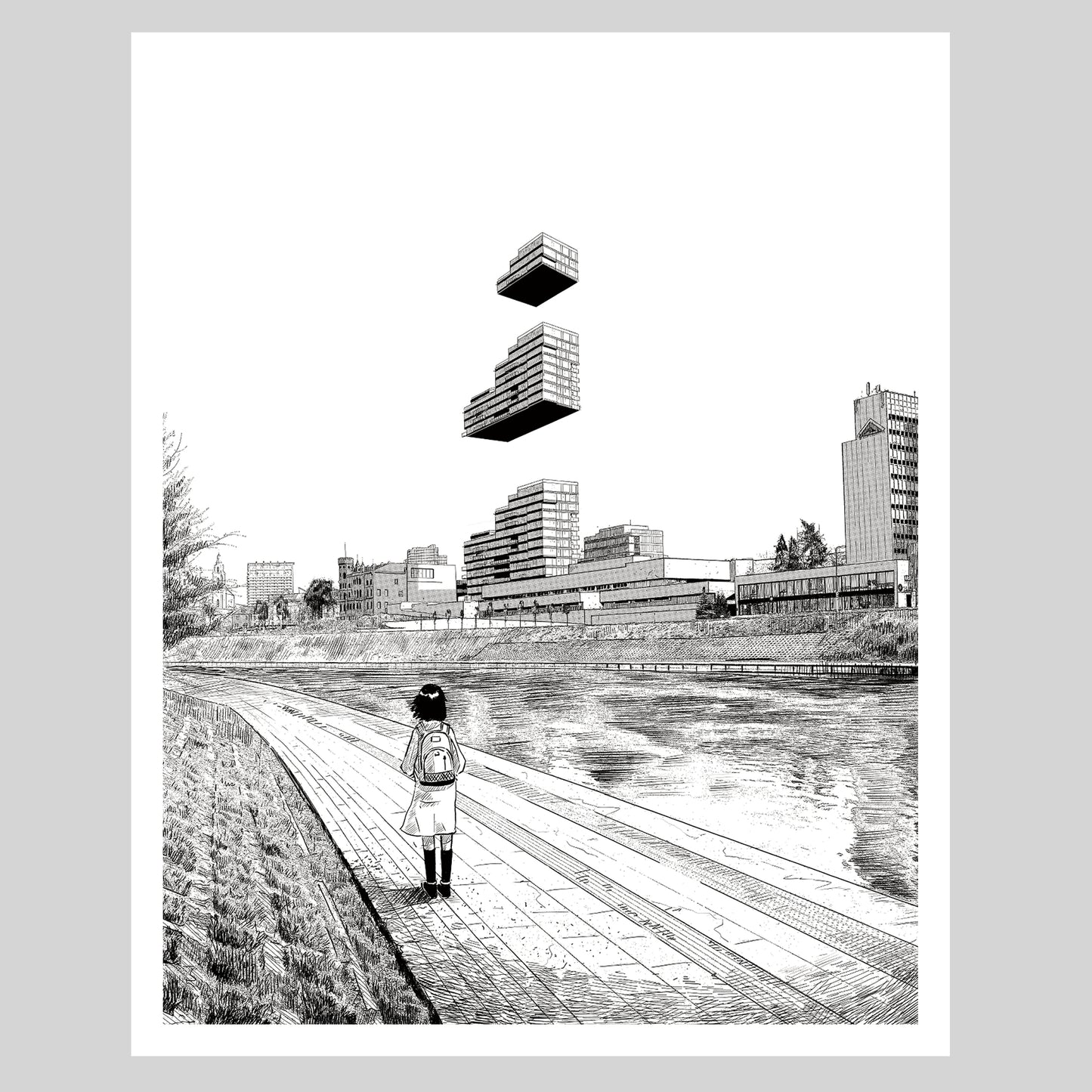 Girl On the Bank - Small Print