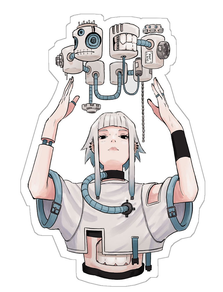 Bio Mecha Girl no.4 - Sticker