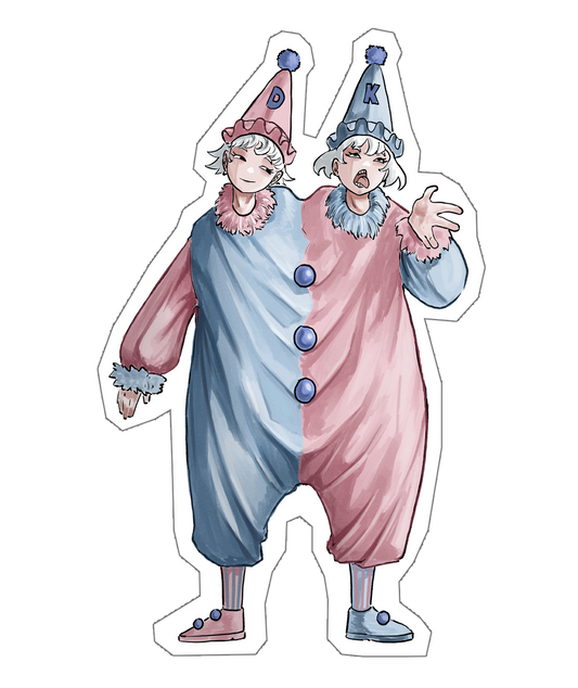 Clown Red/Blue - Sticker