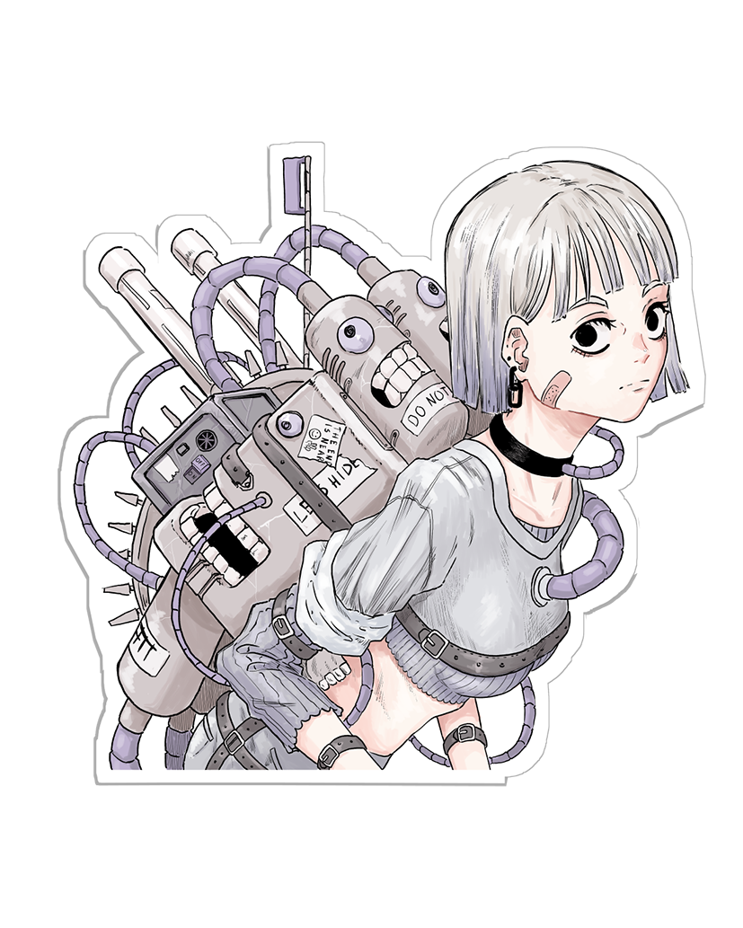 Bio Mecha Girl no.2 - Sticker